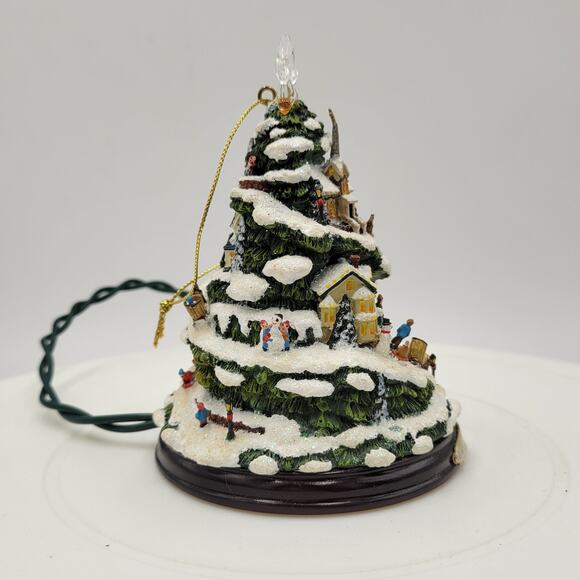 Bradford Edition Thomas Kinkade Village 4.5" Christmas Illuminated Tree Ornament - Picture 2 of 9